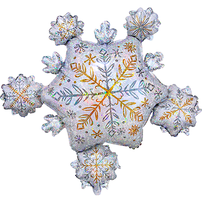 Christmas SuperShape Holographic Shining Snowflakes Cluster P50