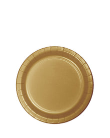 Glittering Gold Round Paper Plate 17cm Pack of 24