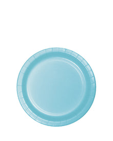 Pastel Blue Round Paper Plate 17cm Pack of 24