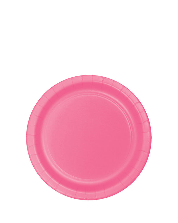 Candy Pink Round Paper Plate 17cm Pack of 24