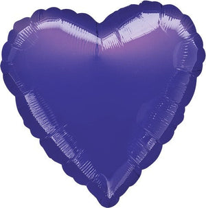 45cm Standard Heart HX Metallic Purple Balloon