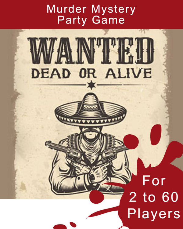 Wild West Digital Murder Mystery Game for 2 to 60 Players
