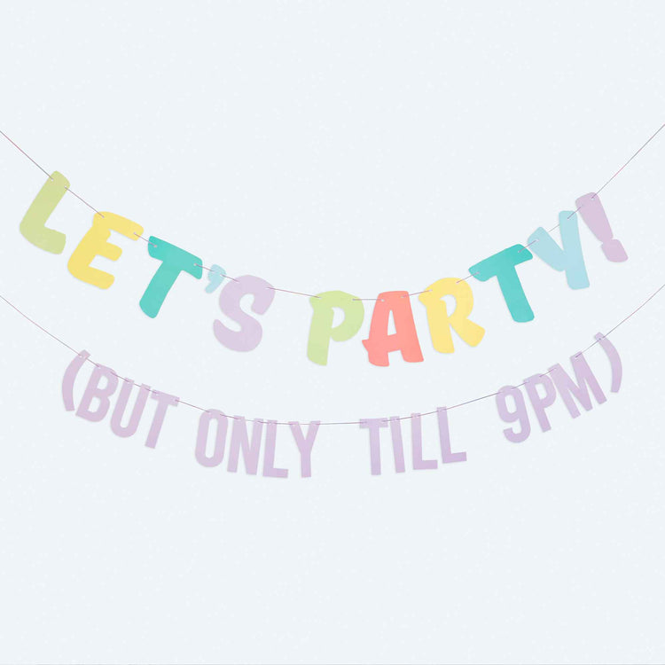 Mix It Up Bunting Lets Party! But Only Till 9pm Brights Pack of 2