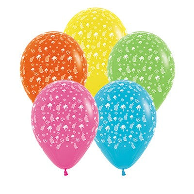 Sempertex 30cm Hawaiian Tropical Fashion Assorted Latex Balloons 12PK Pack of 12