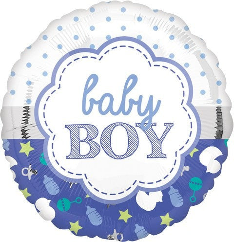 45cm Standard HX Baby Boy Scallop Balloon