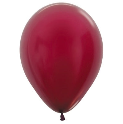 Sempertex 30cm Metallic Burgundy Latex Balloons 518, 100PK Pack of 100