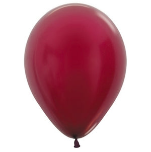 Sempertex 12cm Metallic Burgundy Latex Balloons 518 Pack of 50