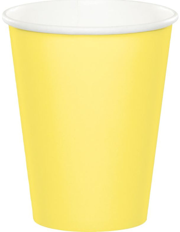 Mimosa Yellow 266ml Paper Cups Pack of 24