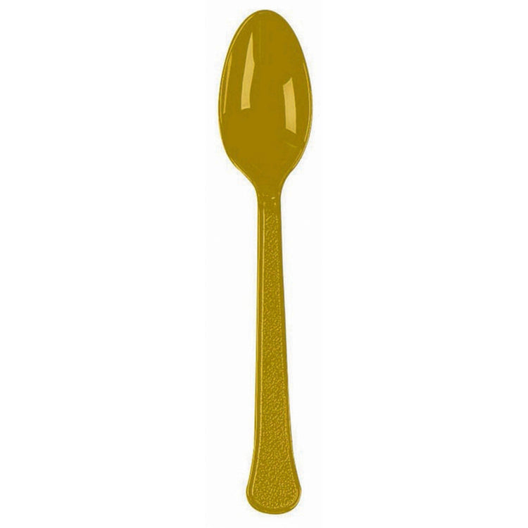 Gold Plastic Spoons Pack of 20
