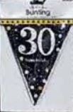 Sparkling Celebration 30 Prismatic Pennant Banner - Plastic