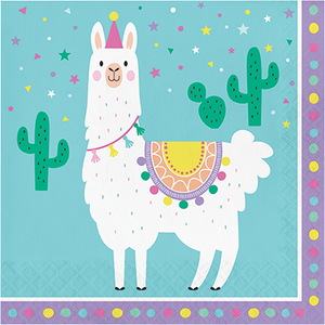 Llama Party Lunch Napkins Pack of 16