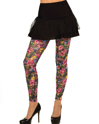 80s Lace Skirt with Floral Leggings