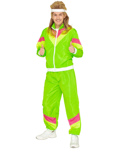 80s Neon Tracksuit Mens Costume