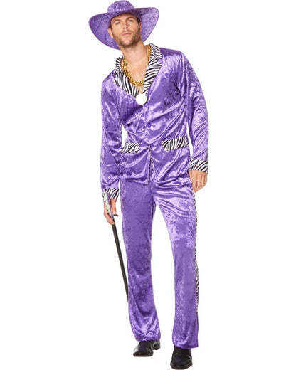 80s Pimp Purple Suit Mens Costume