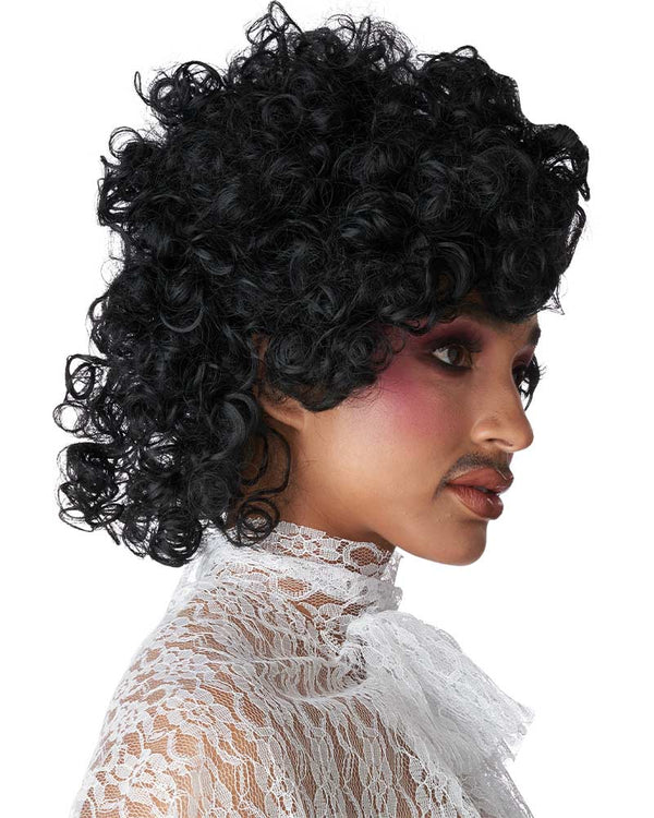 80s Provocateur Curly Black Wig