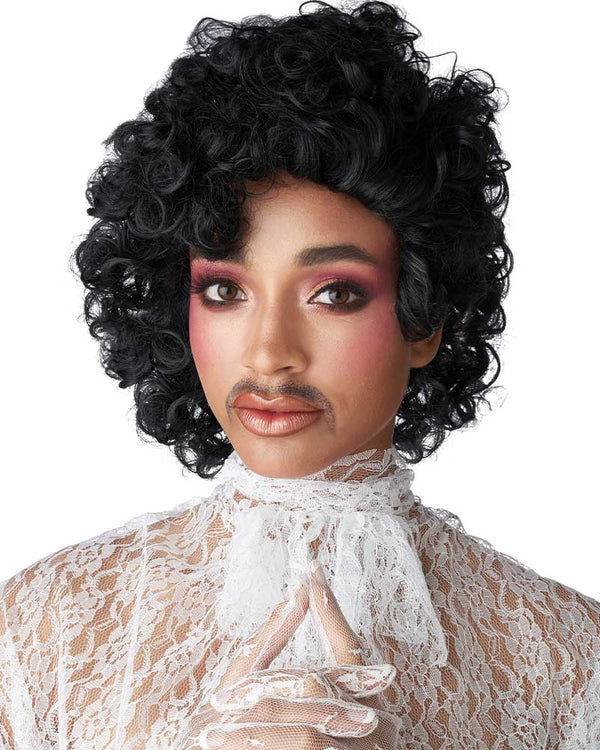 80s Provocateur Curly Black Wig
