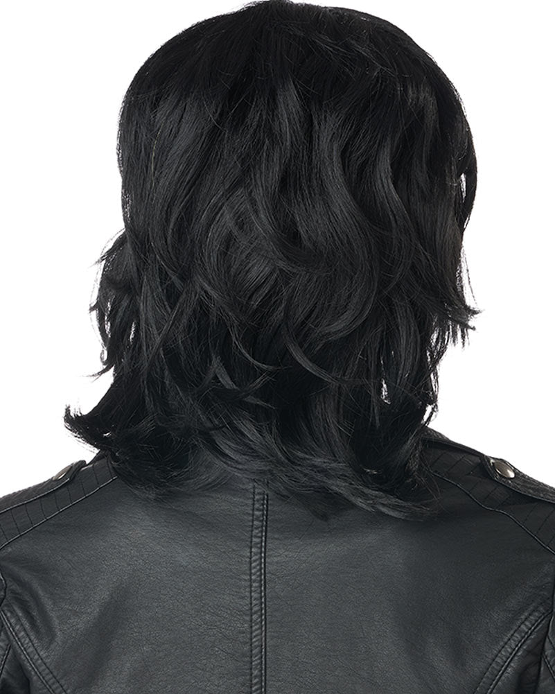 80s Rock Rebel Short Black Wig