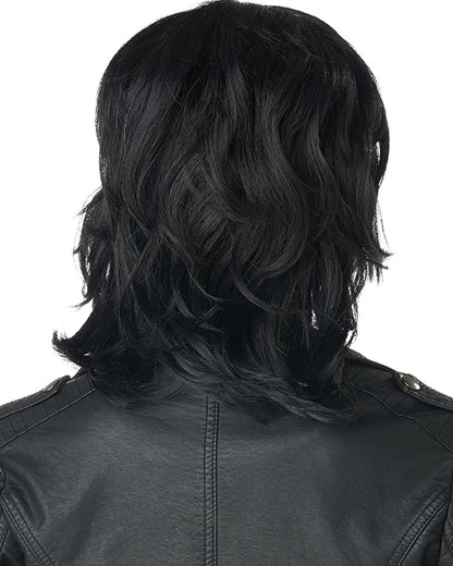 80s Rock Rebel Short Black Wig