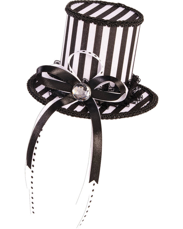 Mystery Circus Black and White Mini Top Hat