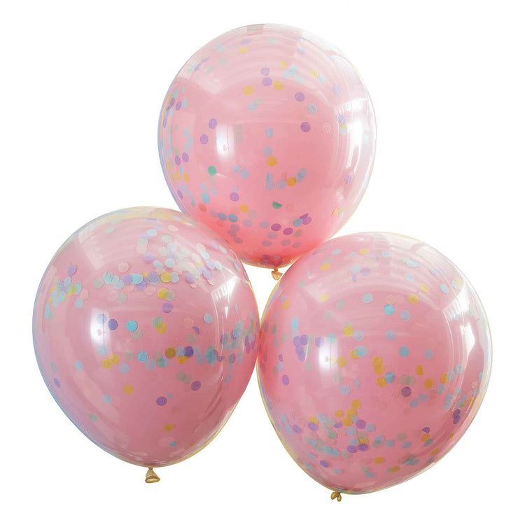 Mix It Up Double Stuffed Pastel Confetti Balloons Pack of 3
