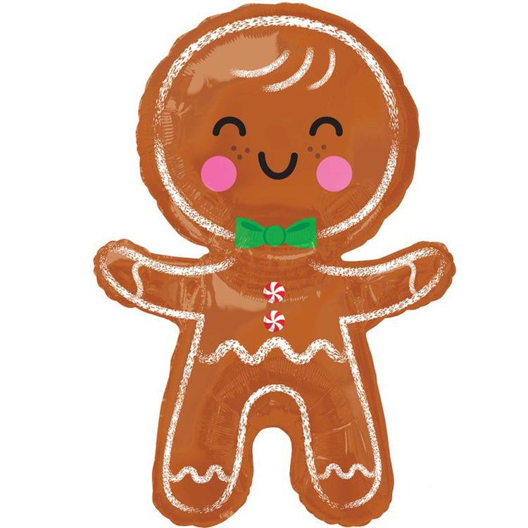SuperShape Happy Gingerbread Man Christmas Balloon
