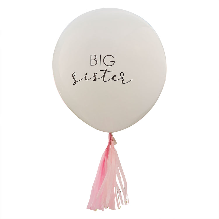 Hello Baby Balloon Big Sister White Pack of 3