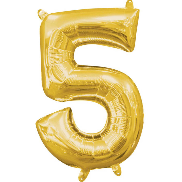 Gold 40cm Number 5 Balloons