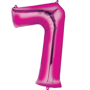 SuperShape Pink Numeral 7 Balloon