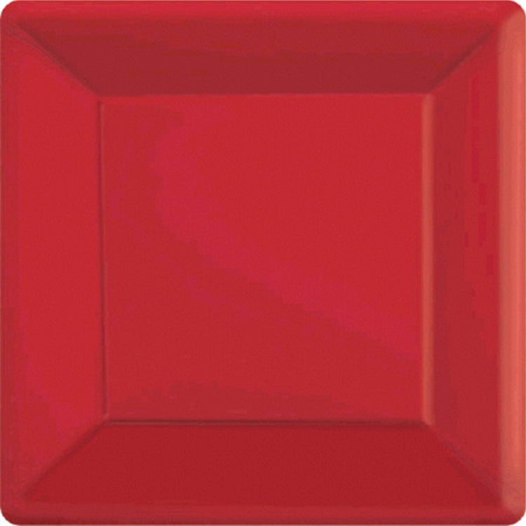 Paper Plates 17cm Square 20CT-Apple Red Pack of 20