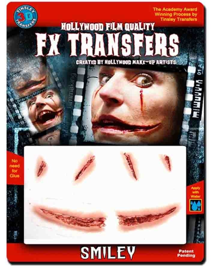 3D Smiley Scar Tattoo FX Appliance Transfer Prosthetic