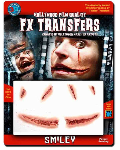 3D Smiley Scar Tattoo FX Appliance Transfer Prosthetic