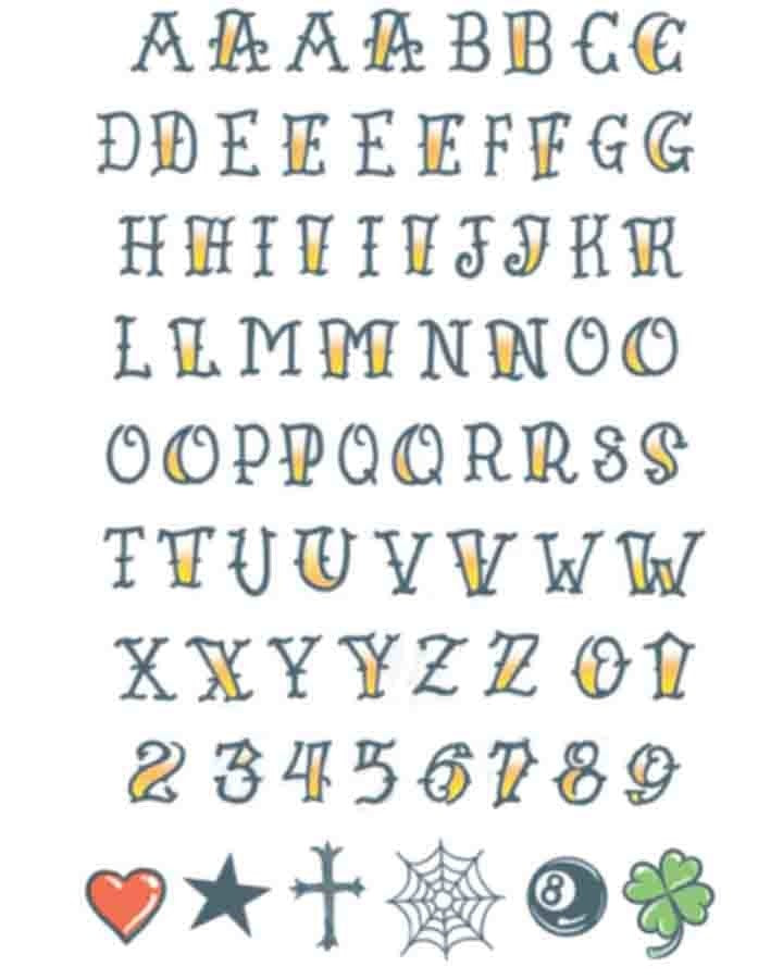 Temporary Tattoos  Alphabet Knuckle