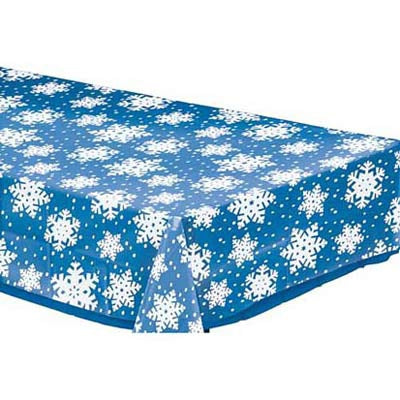 Christmas Snowflakes Clear Plastic Tablecover
