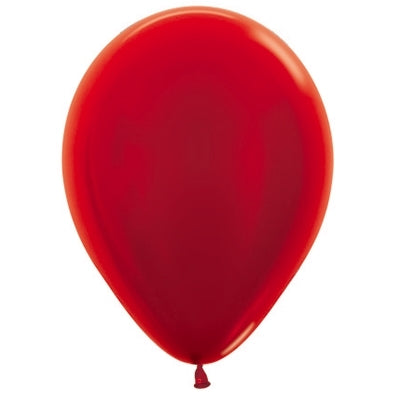 Sempertex 30cm Metallic Red Latex Balloons 515, 100PK Pack of 100