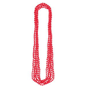 Team Spirit Red Metallic Necklaces Pack of 8