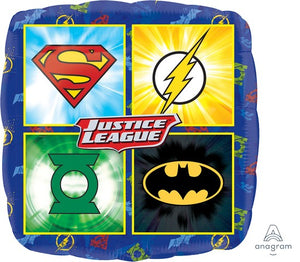 Justice League Emblems Square Foil Balloon