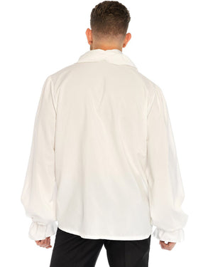 White Ruffle Front Shirt
