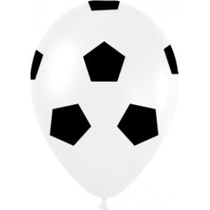Sempertex 30cm Soccer Balls Print Black & White Latex Balloons 12PK Pack of 12