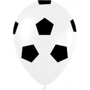 Sempertex 30cm Soccer Balls Print Black & White Latex Balloons, 12PK Pack of 12