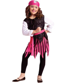 Black and Pink Caribbean Pirate Girls Halloween Costume