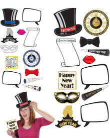 Happy New Year Photo Fun Signs Pack of 12