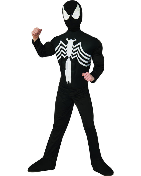 Black Spiderman Deluxe Muscle Chest Boys Costume