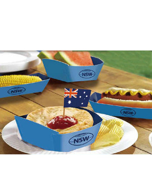 State of Origin NSW Hot Dog and Meat Pie Trays Pack of 16