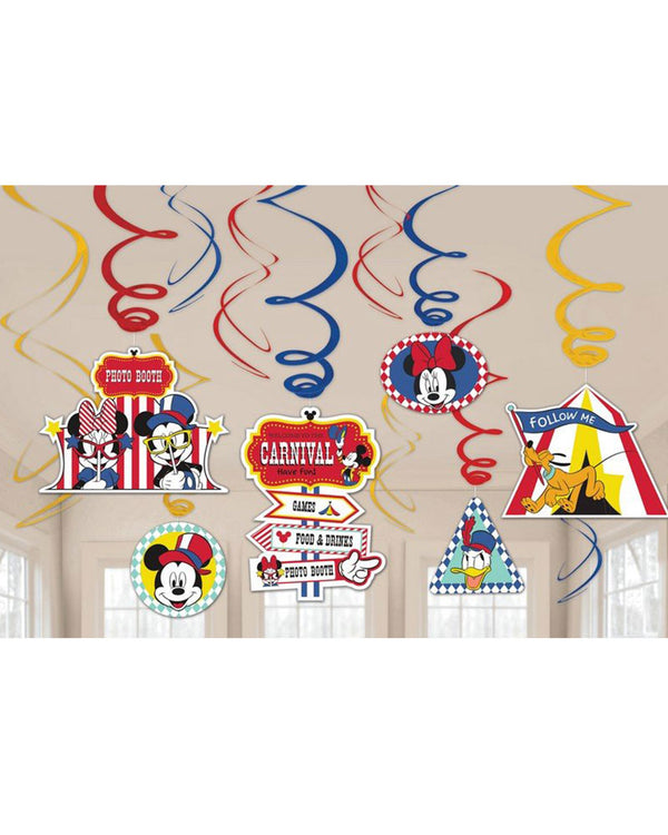 Disney Mickey Carnival Swirl Decorations Pack of 12