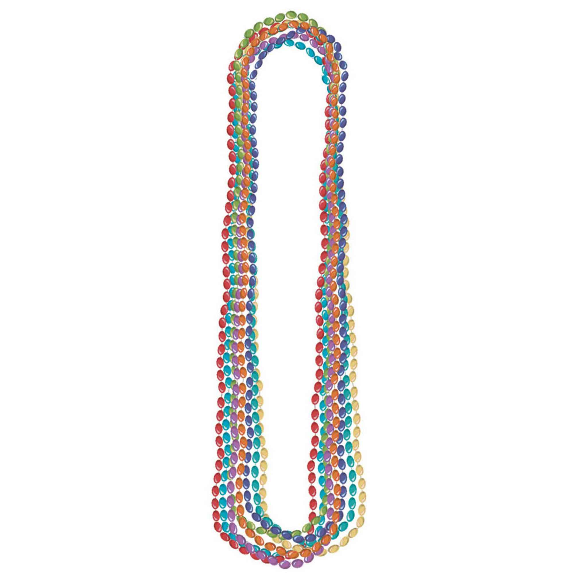 Team Spirit Rainbow Metallic Necklaces Pack of 8