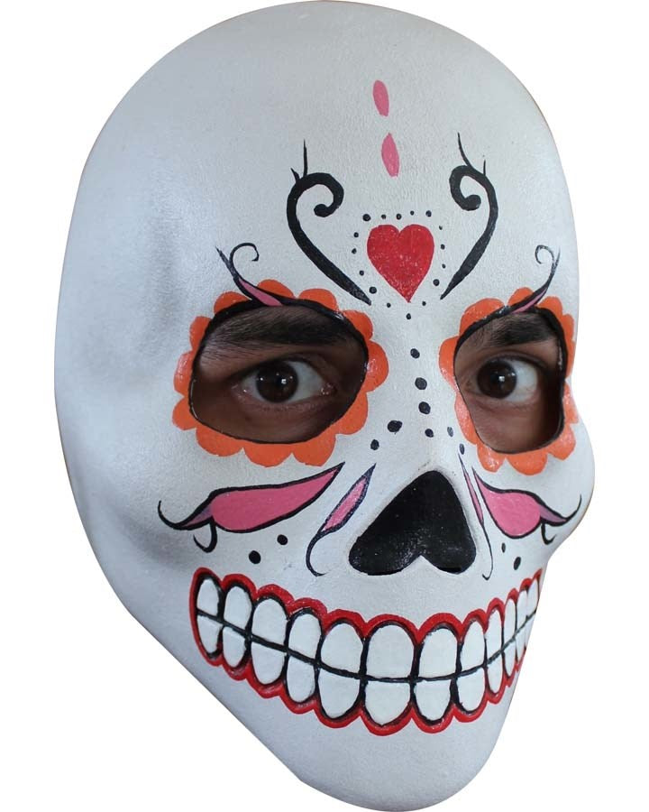 Red Day of The Dead Sugar Skull Halloween Mask