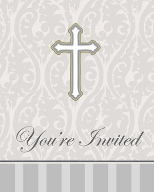 Devotion Christening Invitation Cards Pack of 8