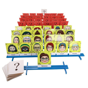 Wooden Mega Who 10 Frames and 72 Face Cards