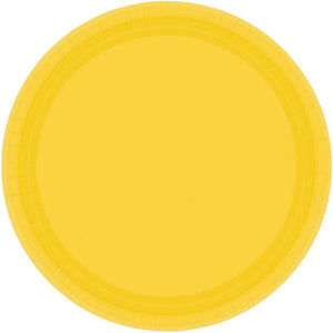 Paper Plates 23cm Round 20CT FSC - Yellow Sunshine - No Plastic Coating