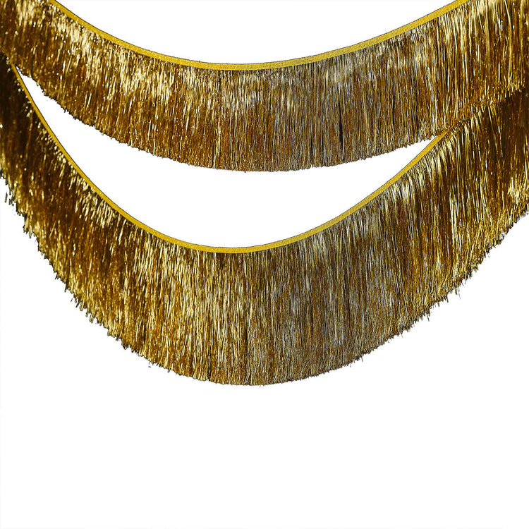 Merry & Bright Gold Tinsel Christmas Garland Decoration